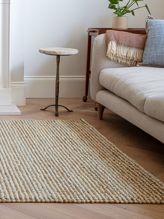 Beige wool-jute rug