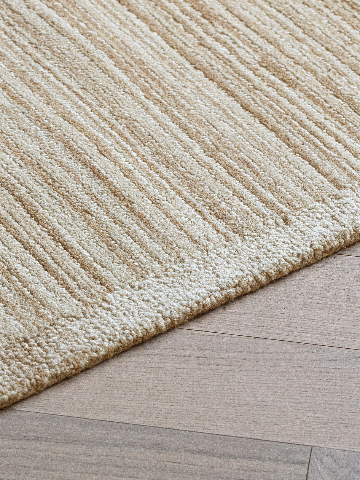 Timeless beige living room rug