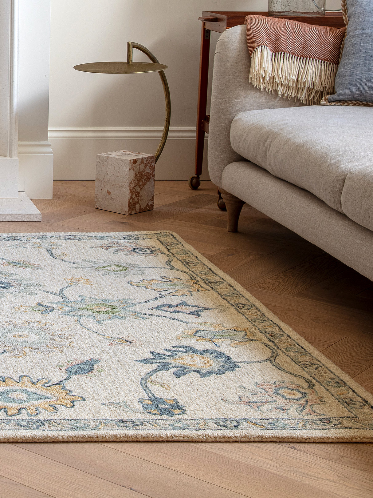 Modern Blue Living Room Rug