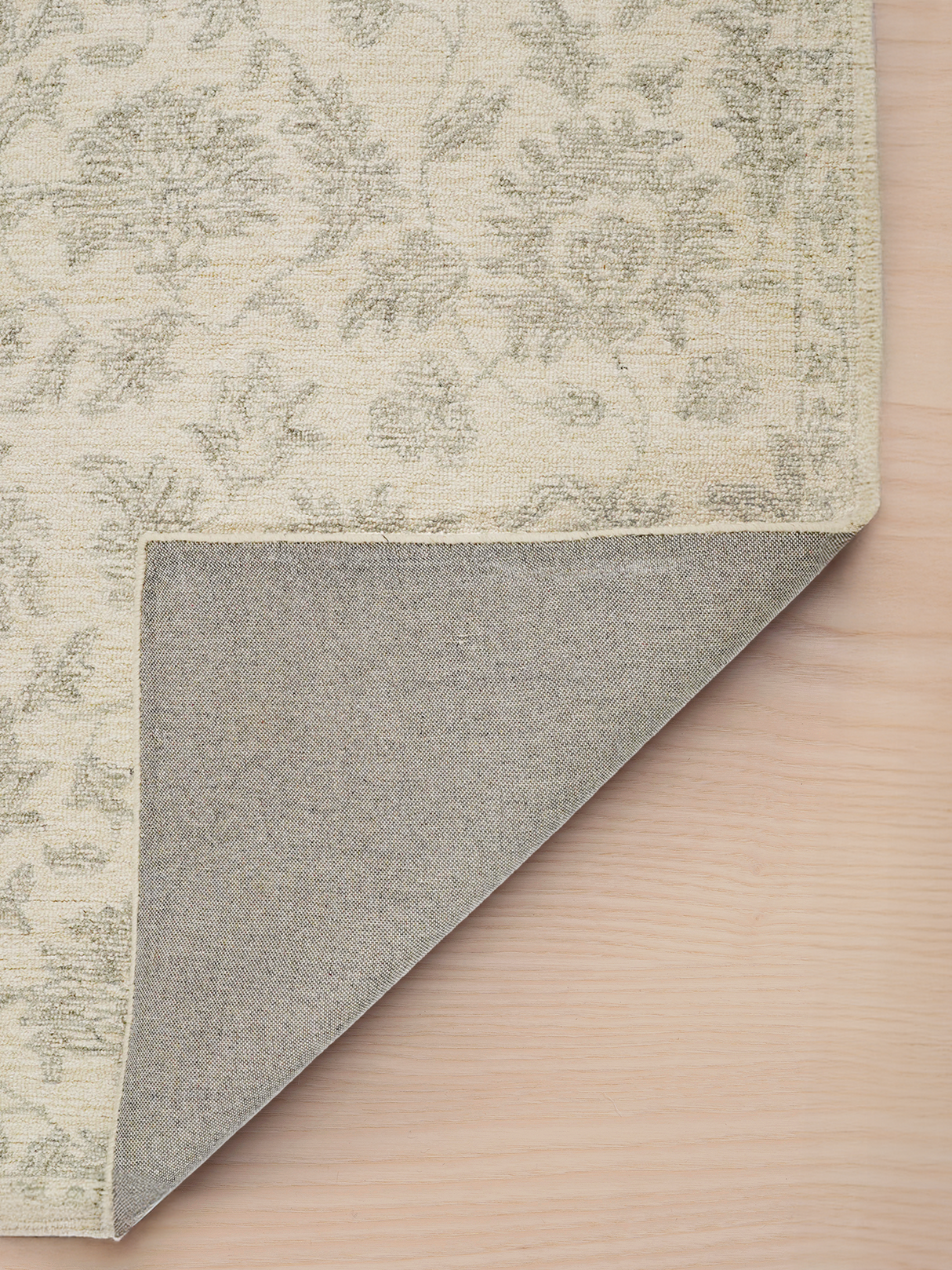 Timeless beige wool rug