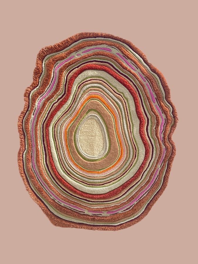 Textured wool rug made of New Zealand wool