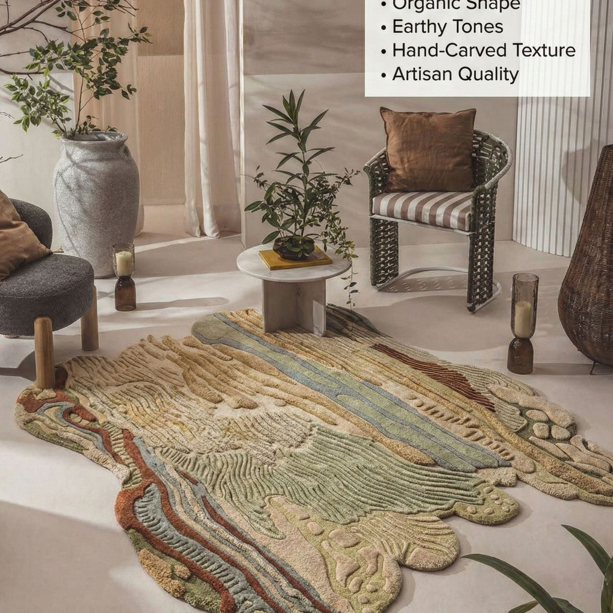 Premium hand-tufted wool rug