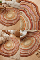 Textured wool rug made of New Zealand wool