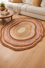 Textured wool rug made of New Zealand wool