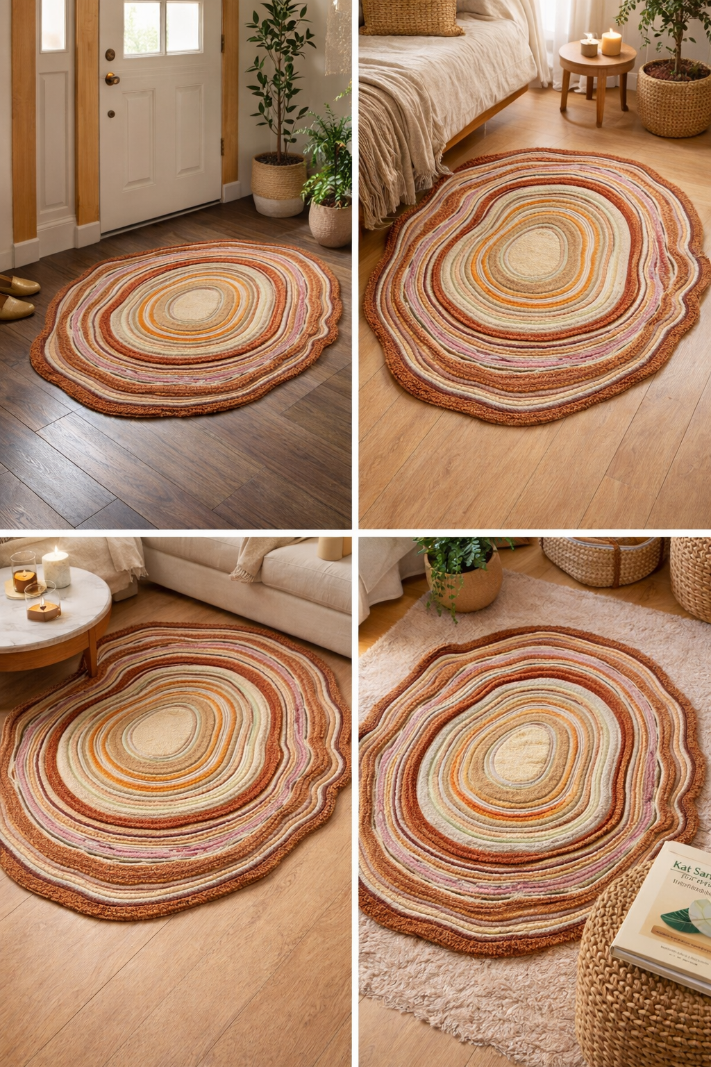 Textured wool rug made of New Zealand wool