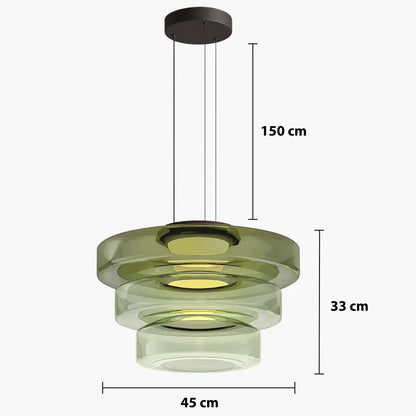 Nordische Bauhaus Pendelleuchte aus geschichtetem Glas