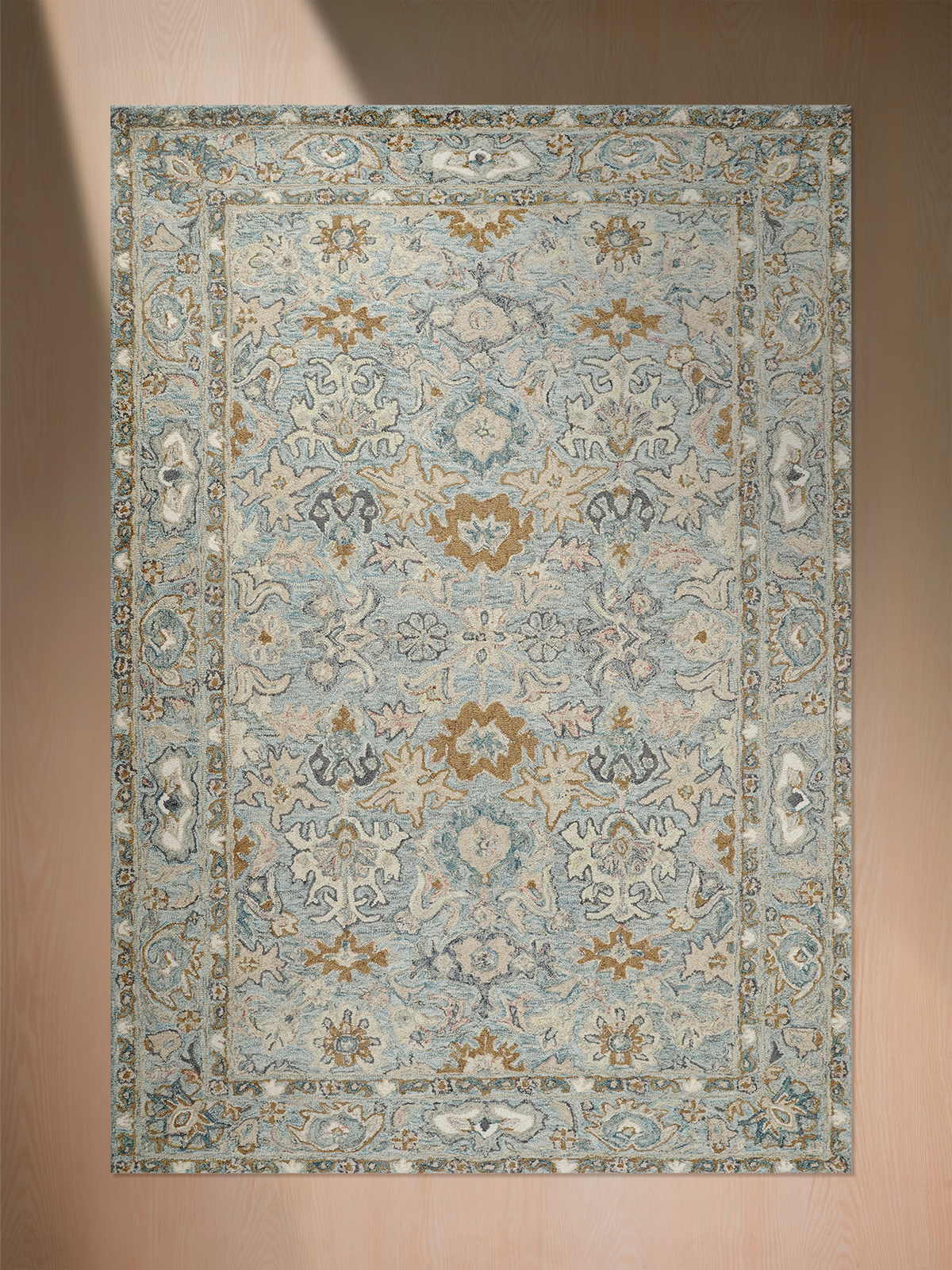 Premium wool carpet blue