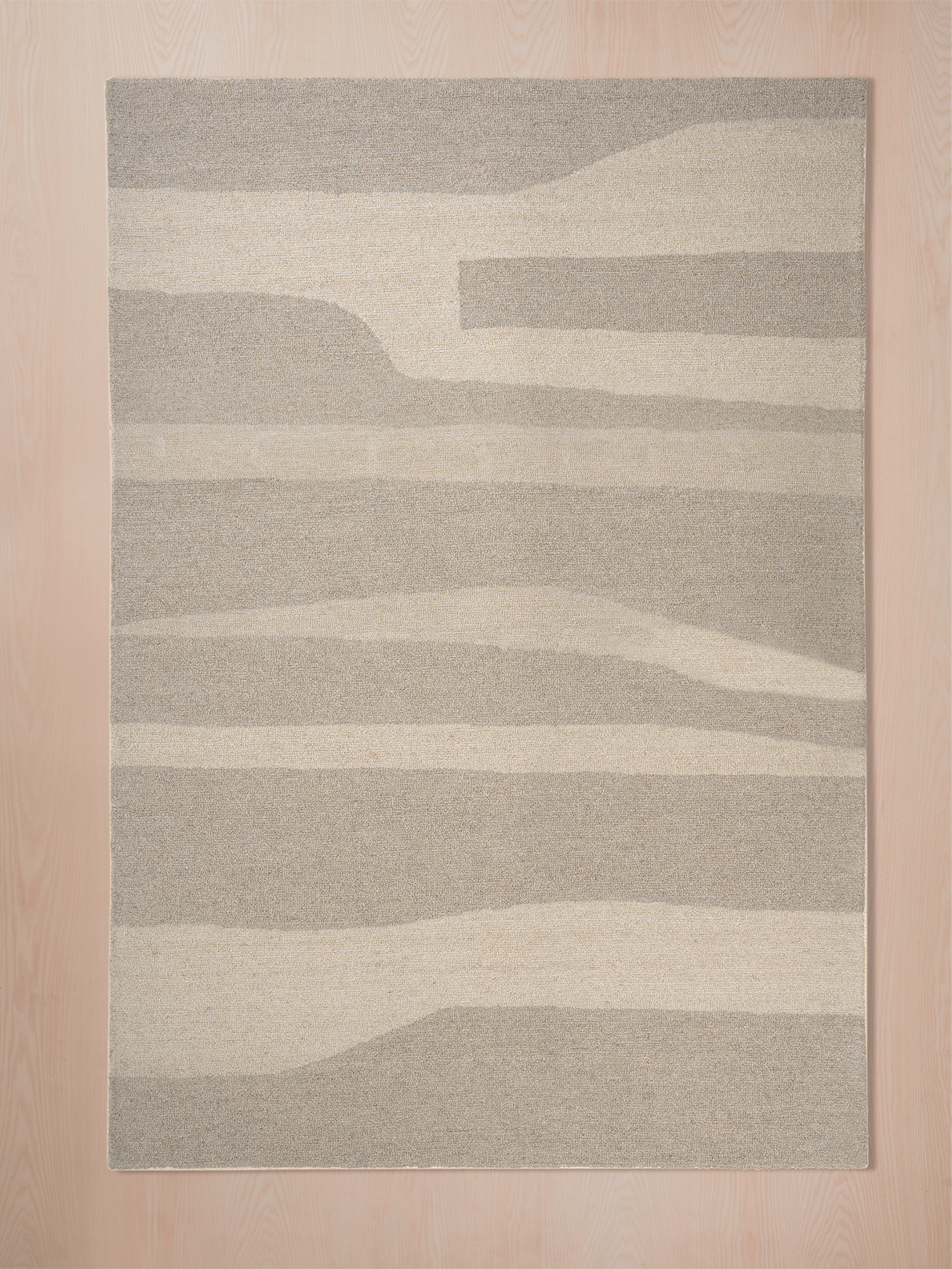 Hand-tufted wool rug, brown