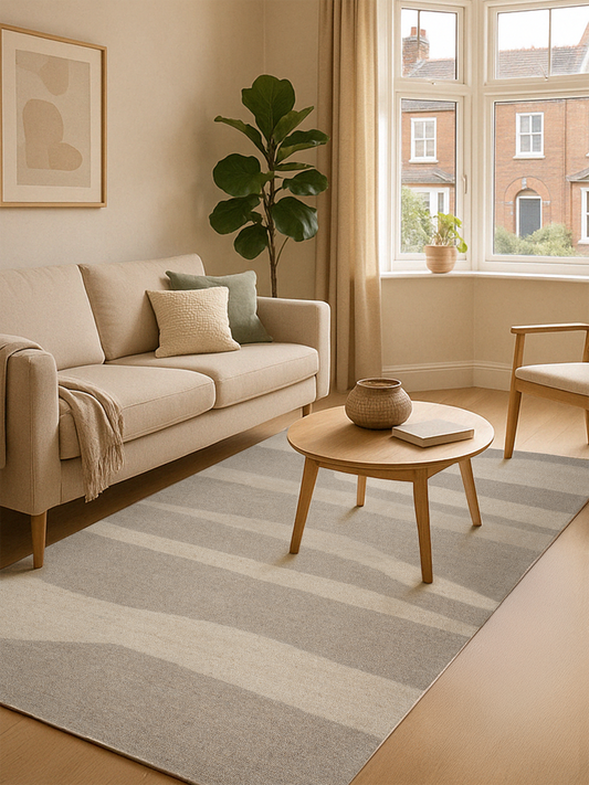 Hand-tufted wool rug, brown