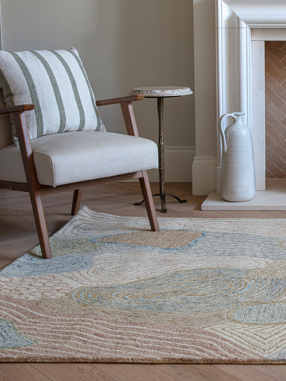 Elegant designer wool rug