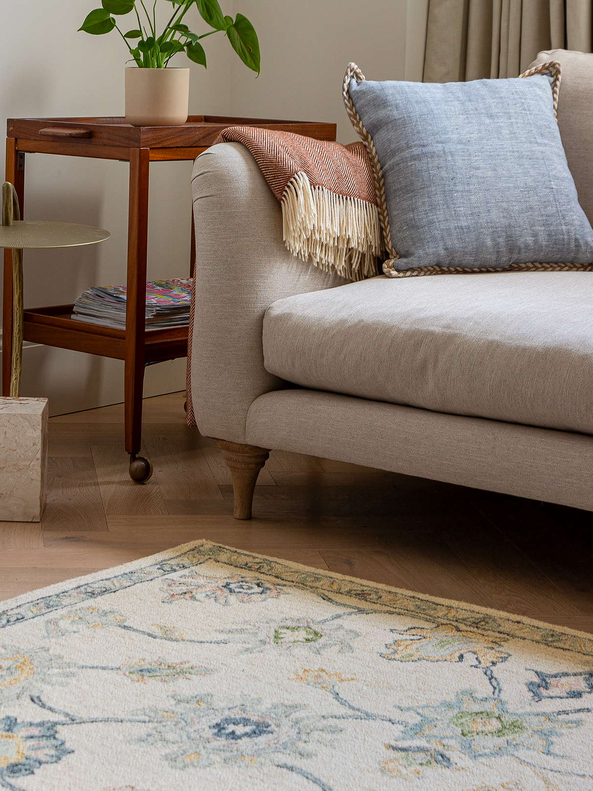 Modern Blue Living Room Rug