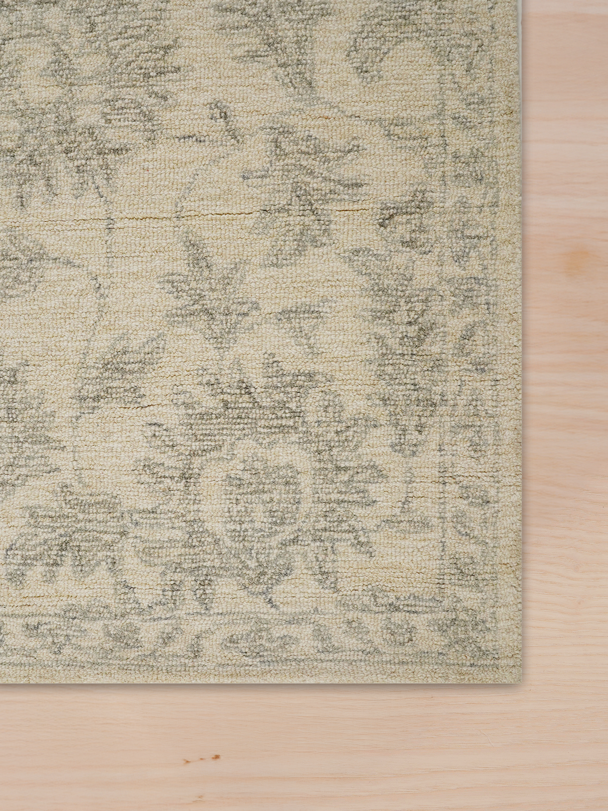 Timeless beige wool rug