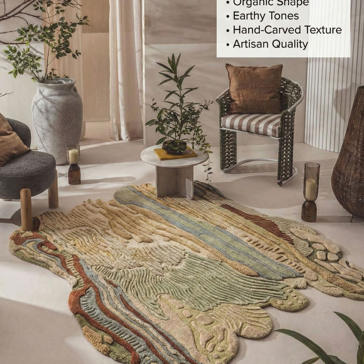 Premium hand-tufted wool rug