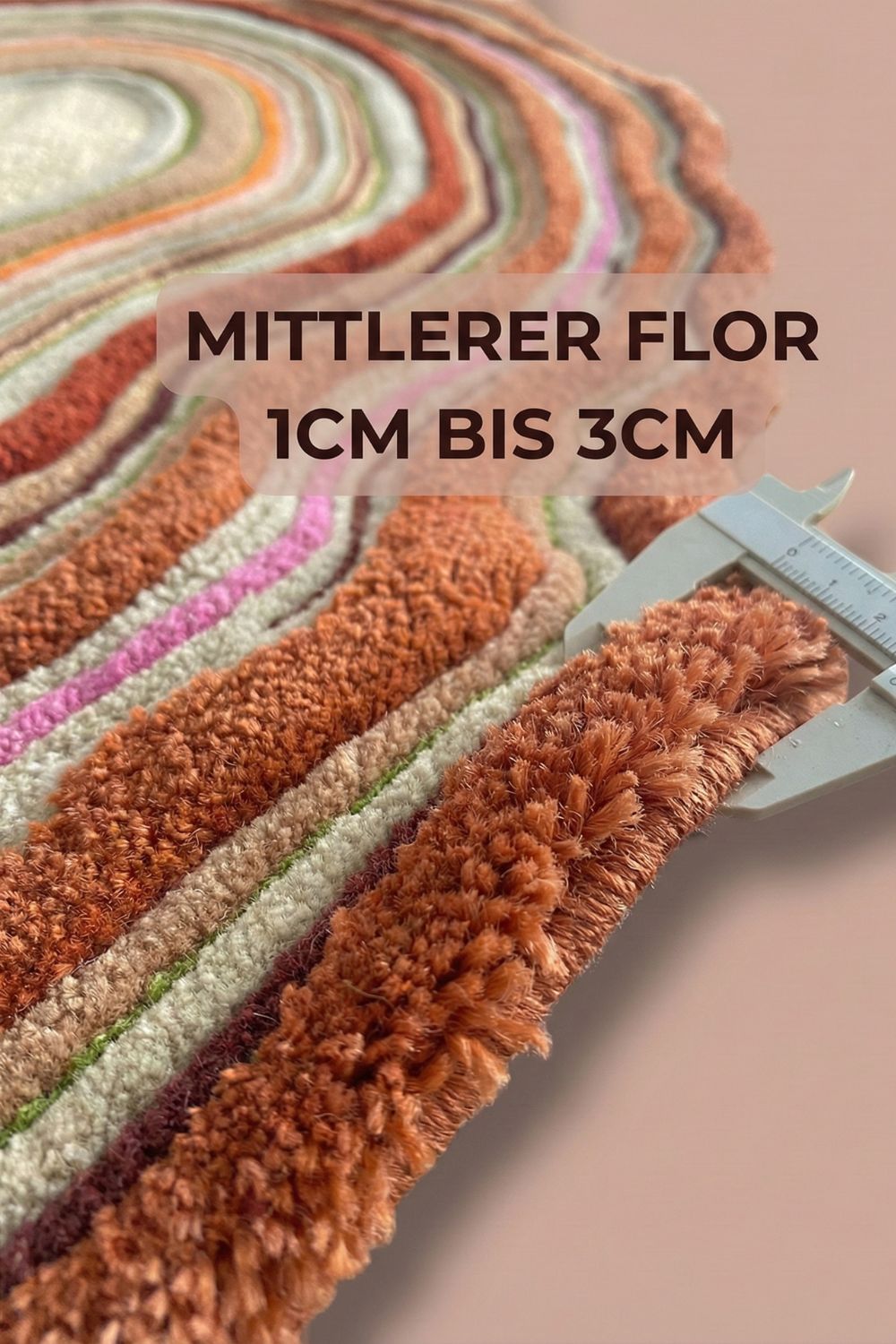 Textured wool rug made of New Zealand wool